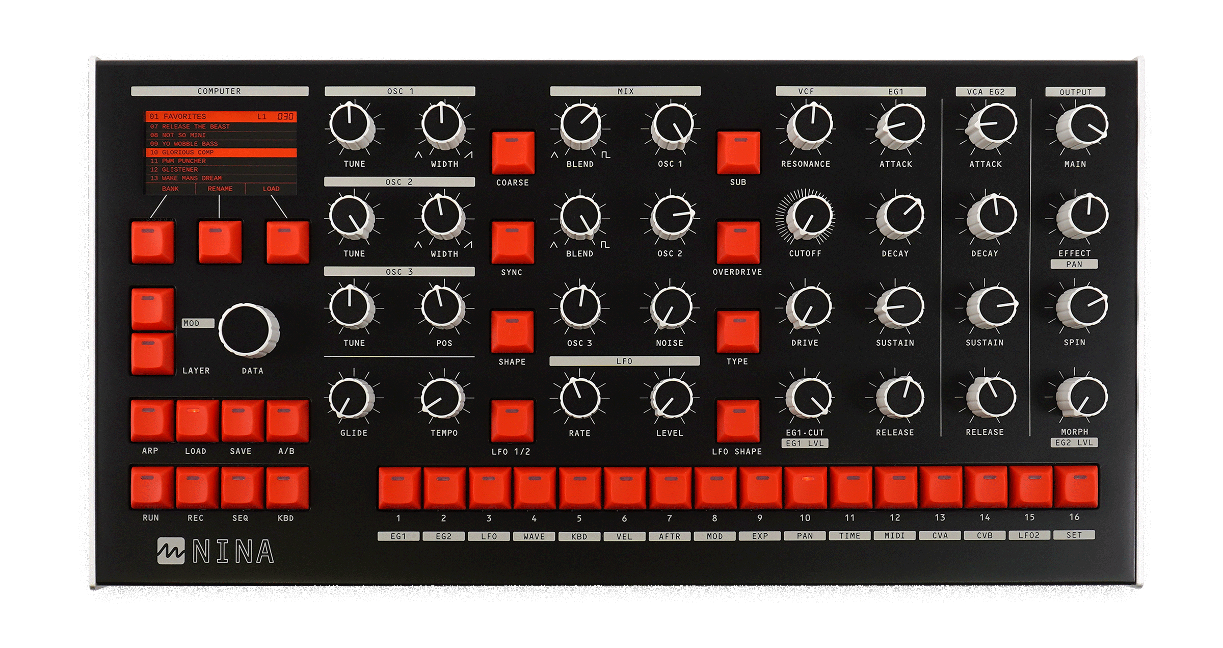 NINA 12 Voice Analog Multi-timbral Synthesizer